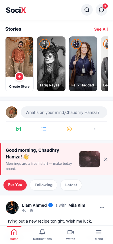 SociX mobile app