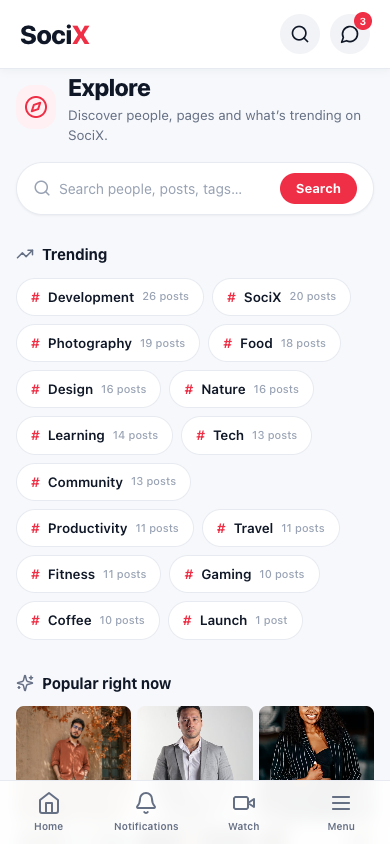 SociX Explore (mobile)